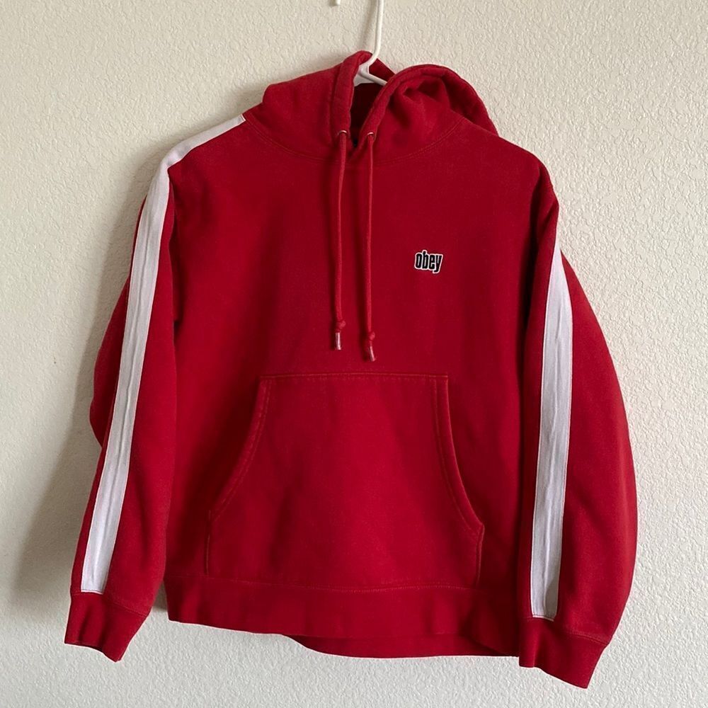 OBEY Red Thick Hoodie Size XS